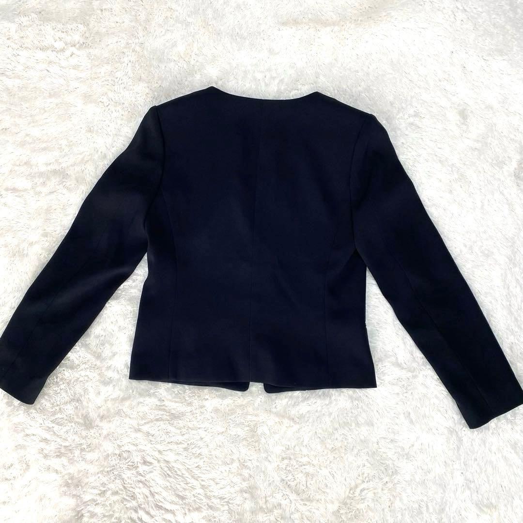 【極美品】BOSCH ノーカラー ジャケット スカート セットアップ スーツ 紺