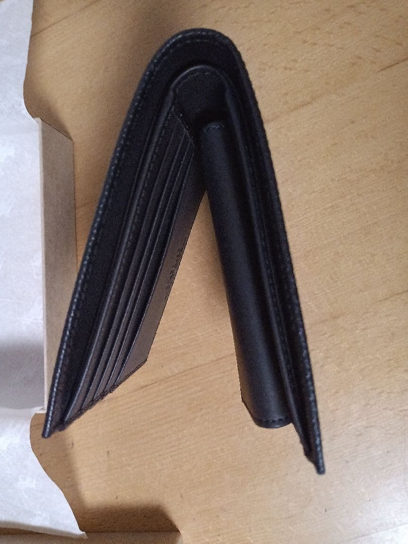 ポロラルフローレンブラック レザー 二つ折り財布