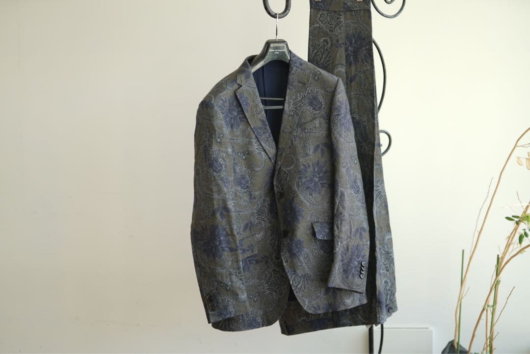 size:50 ETRO ペイズリー 花柄 セットアップ スーツ ジャケット