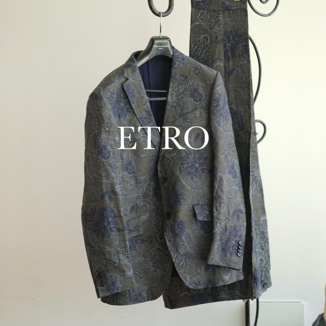 size:50 ETRO ペイズリー 花柄 セットアップ スーツ ジャケット