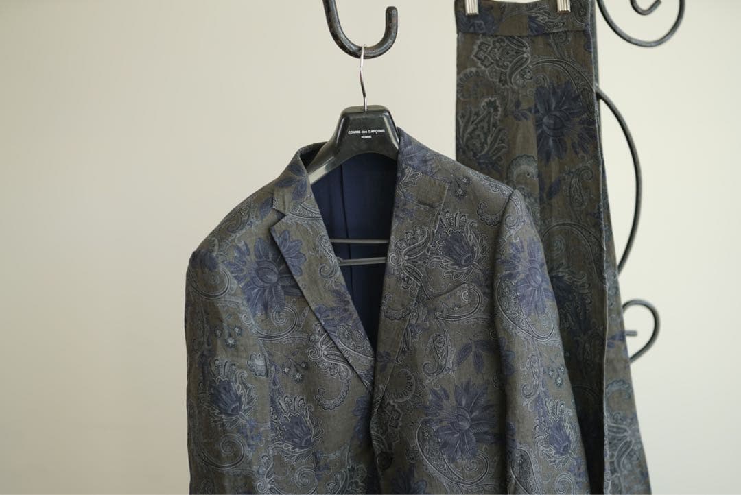 size:50 ETRO ペイズリー 花柄 セットアップ スーツ ジャケット