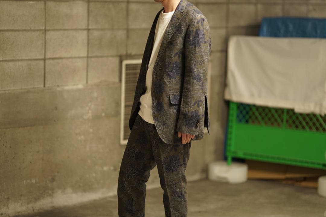 size:50 ETRO ペイズリー 花柄 セットアップ スーツ ジャケット