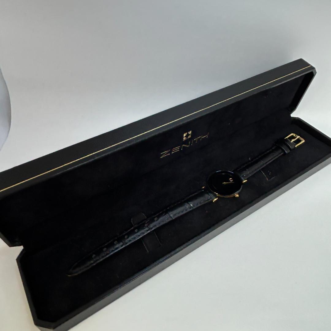 【希少】ZENITH ゼニス ブラック文字盤 クォーツ 箱付