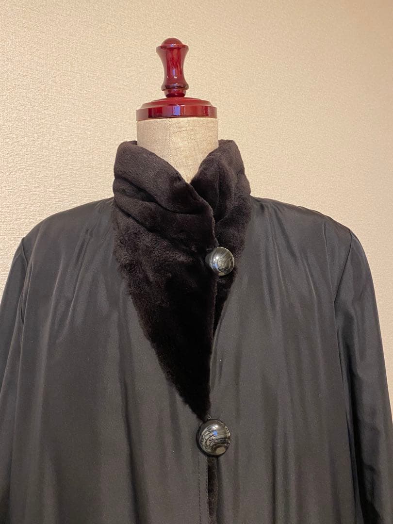 シルク×シェアードミンク　リバーシブルコート