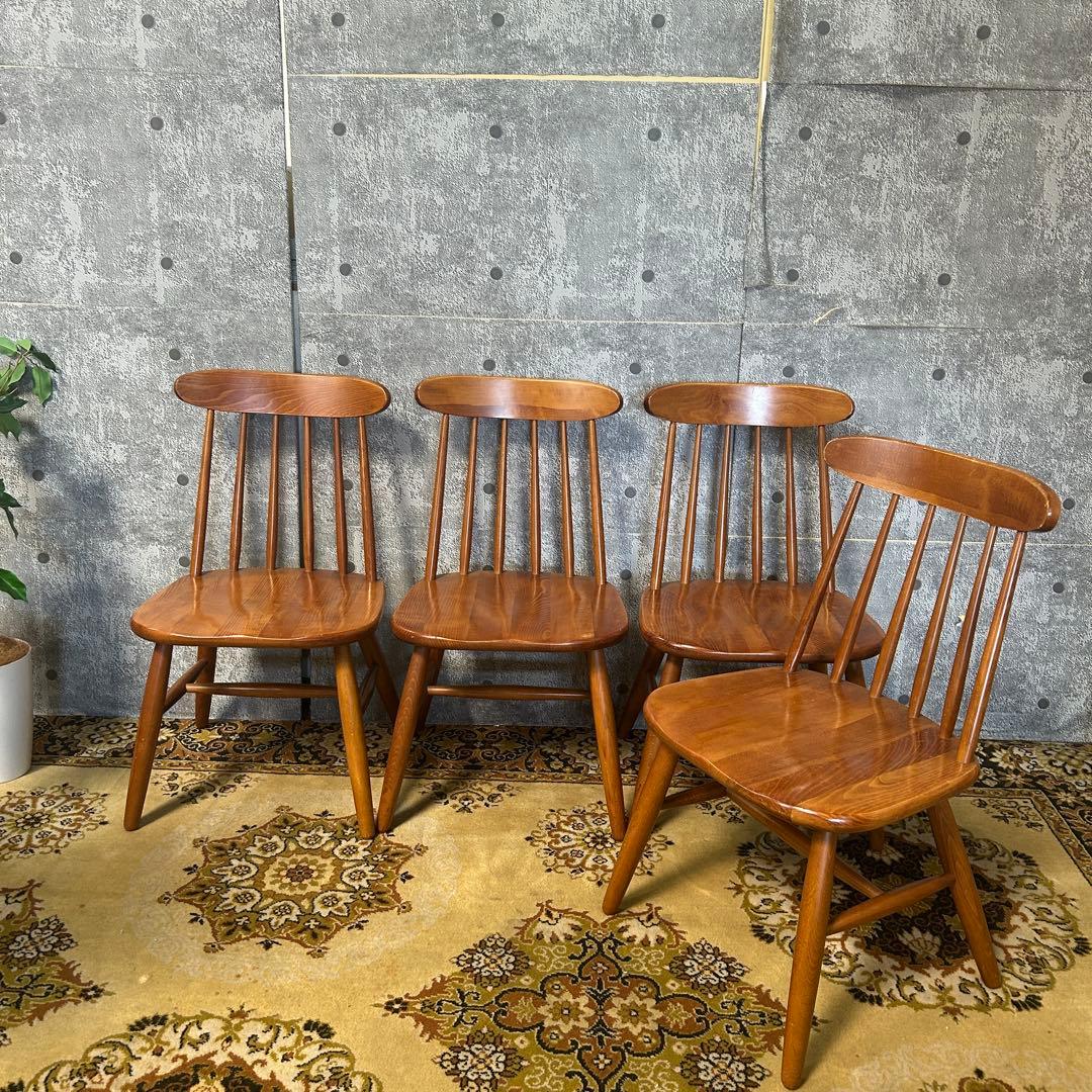 ꧁柏木工 KASHIWA꧂ダイニングチェア4脚セット 食卓椅子 いす イス 飛騨