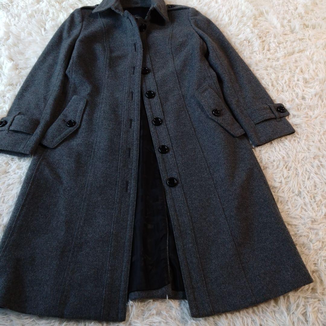 美品✨バーバリーロンドン　カシミヤロングコート　シャドウチェック　ベルト2WAY