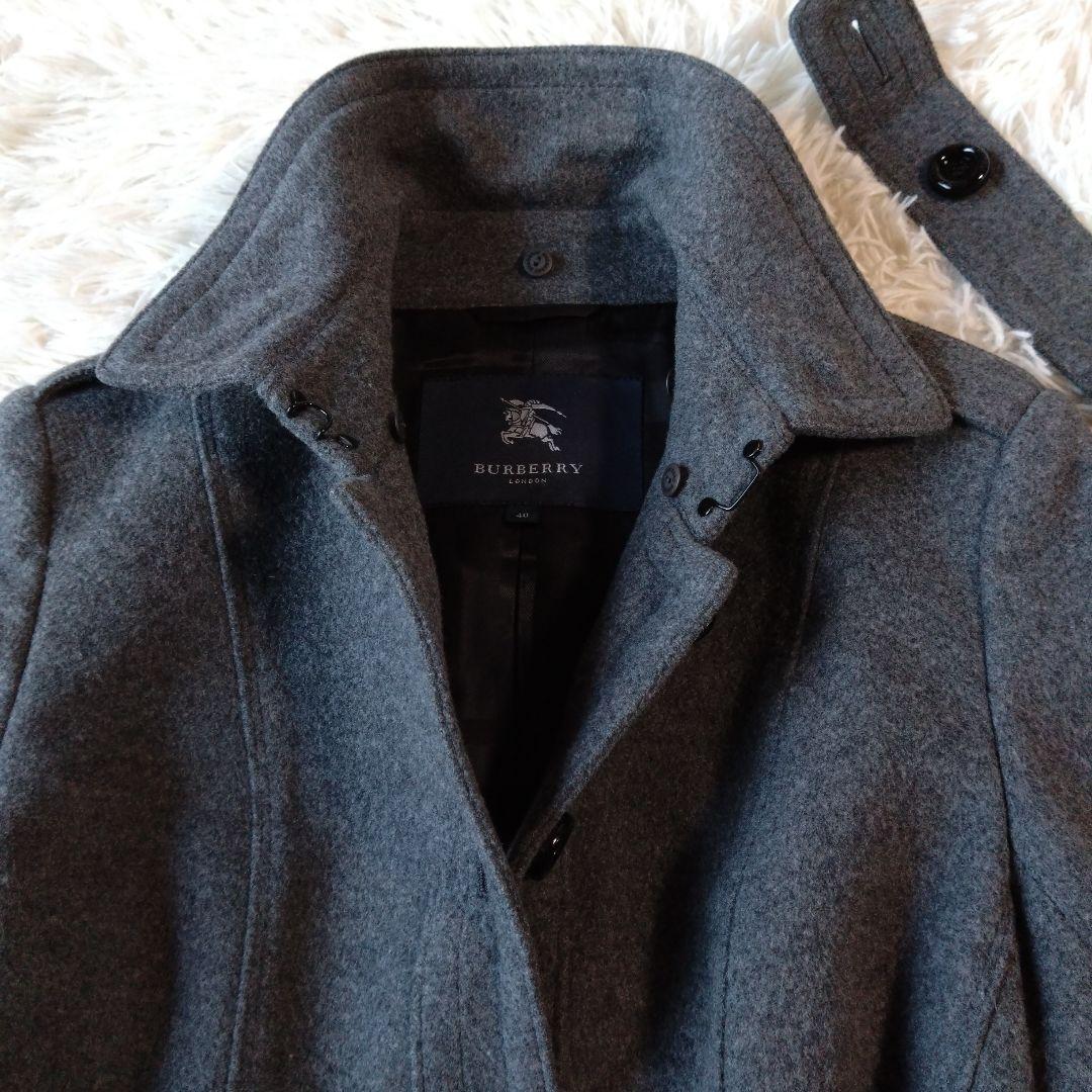 美品✨バーバリーロンドン　カシミヤロングコート　シャドウチェック　ベルト2WAY