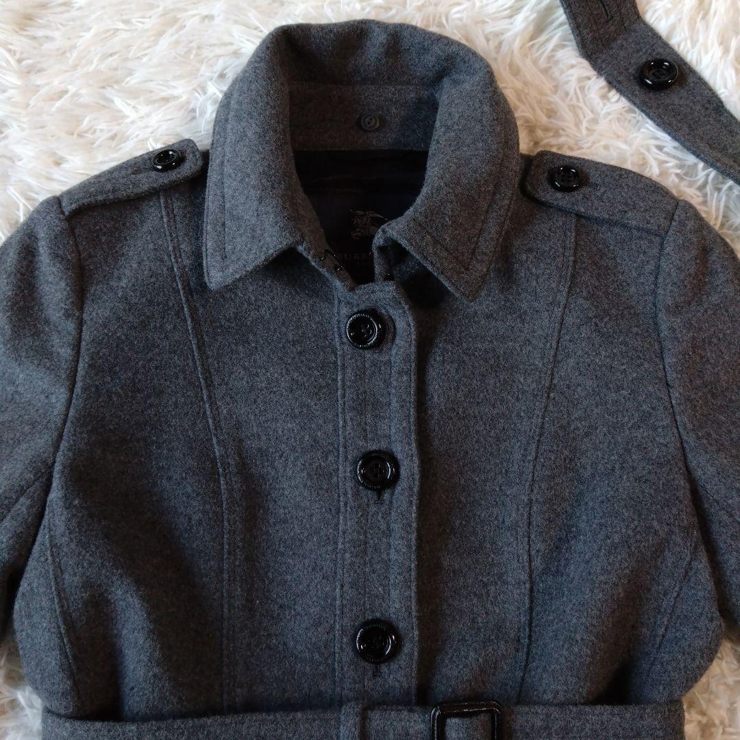 美品✨バーバリーロンドン　カシミヤロングコート　シャドウチェック　ベルト2WAY