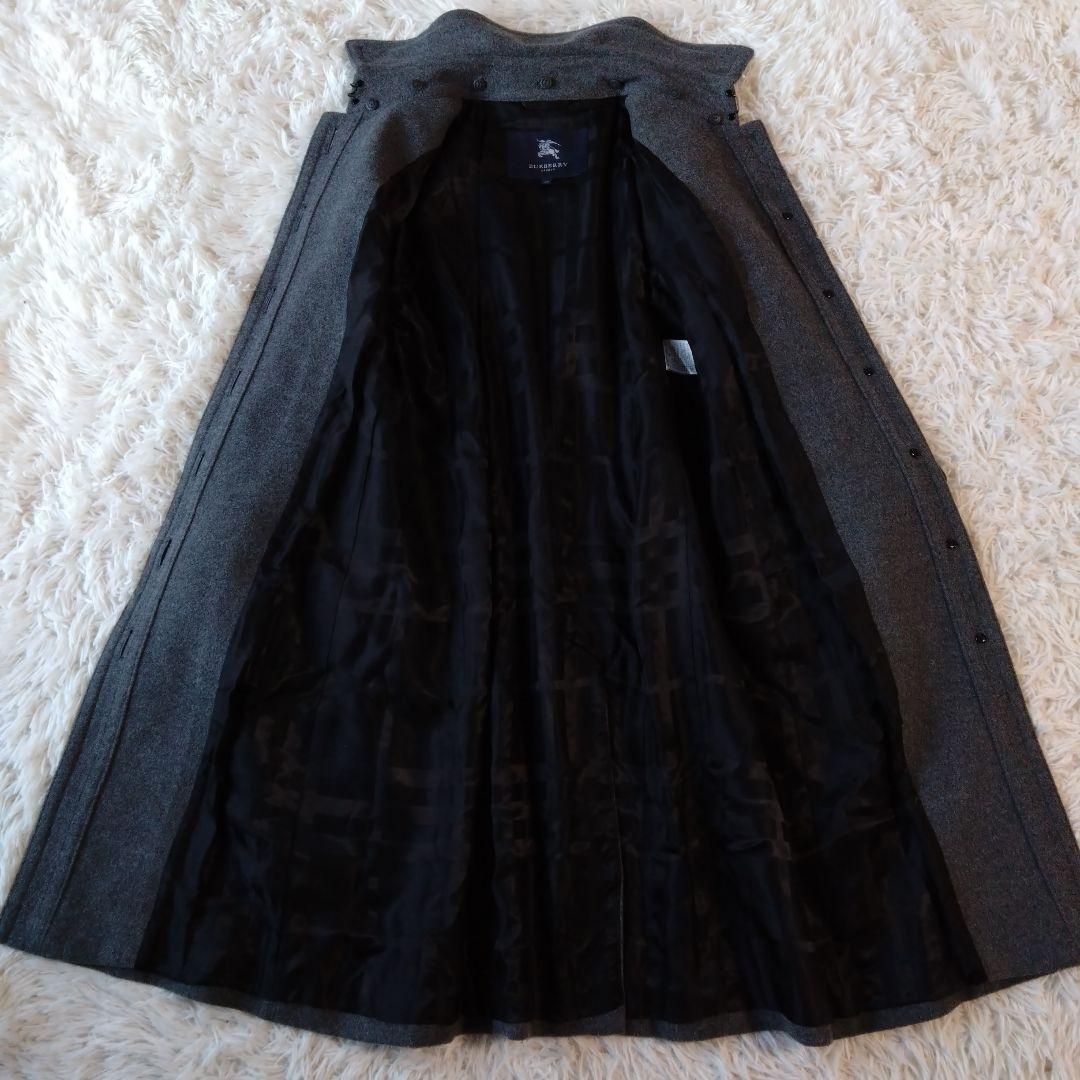 美品✨バーバリーロンドン　カシミヤロングコート　シャドウチェック　ベルト2WAY