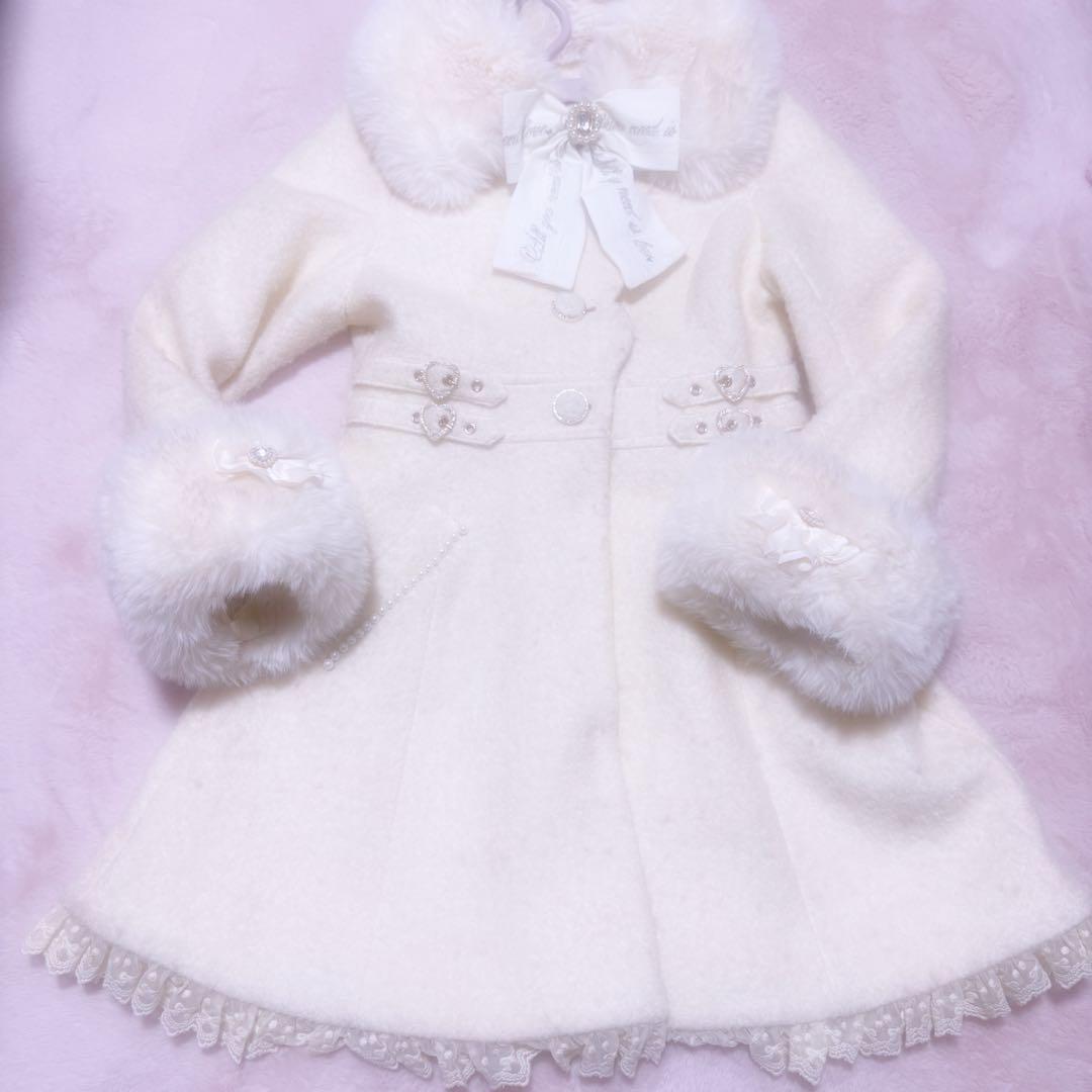 LIZLISA　サイドハートバックルAラインコート　ホワイト