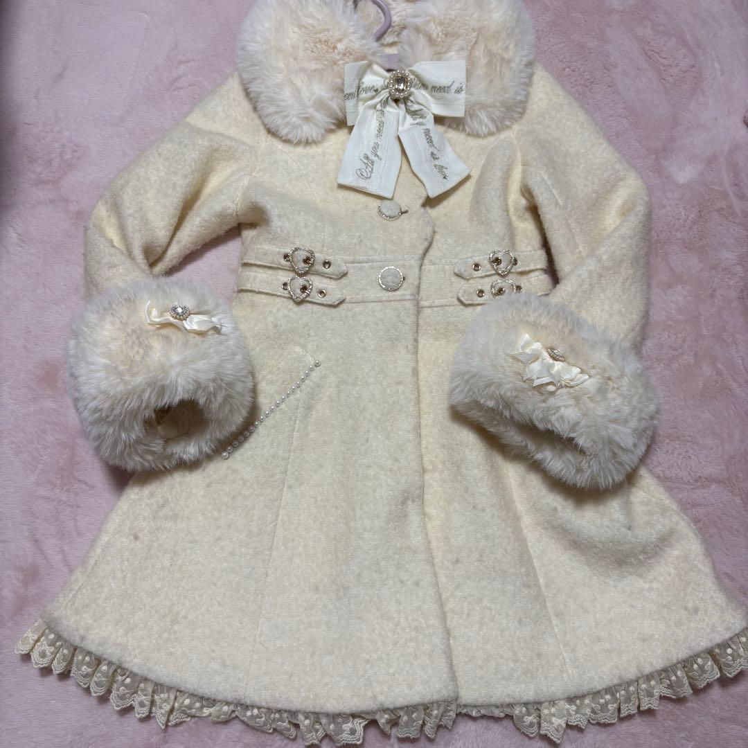 LIZLISA　サイドハートバックルAラインコート　ホワイト