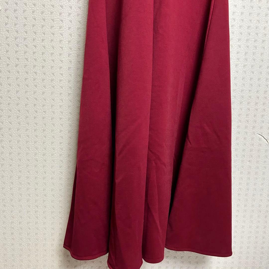 【新品】ジュエルズ ビジュー ロングドレス 赤 S