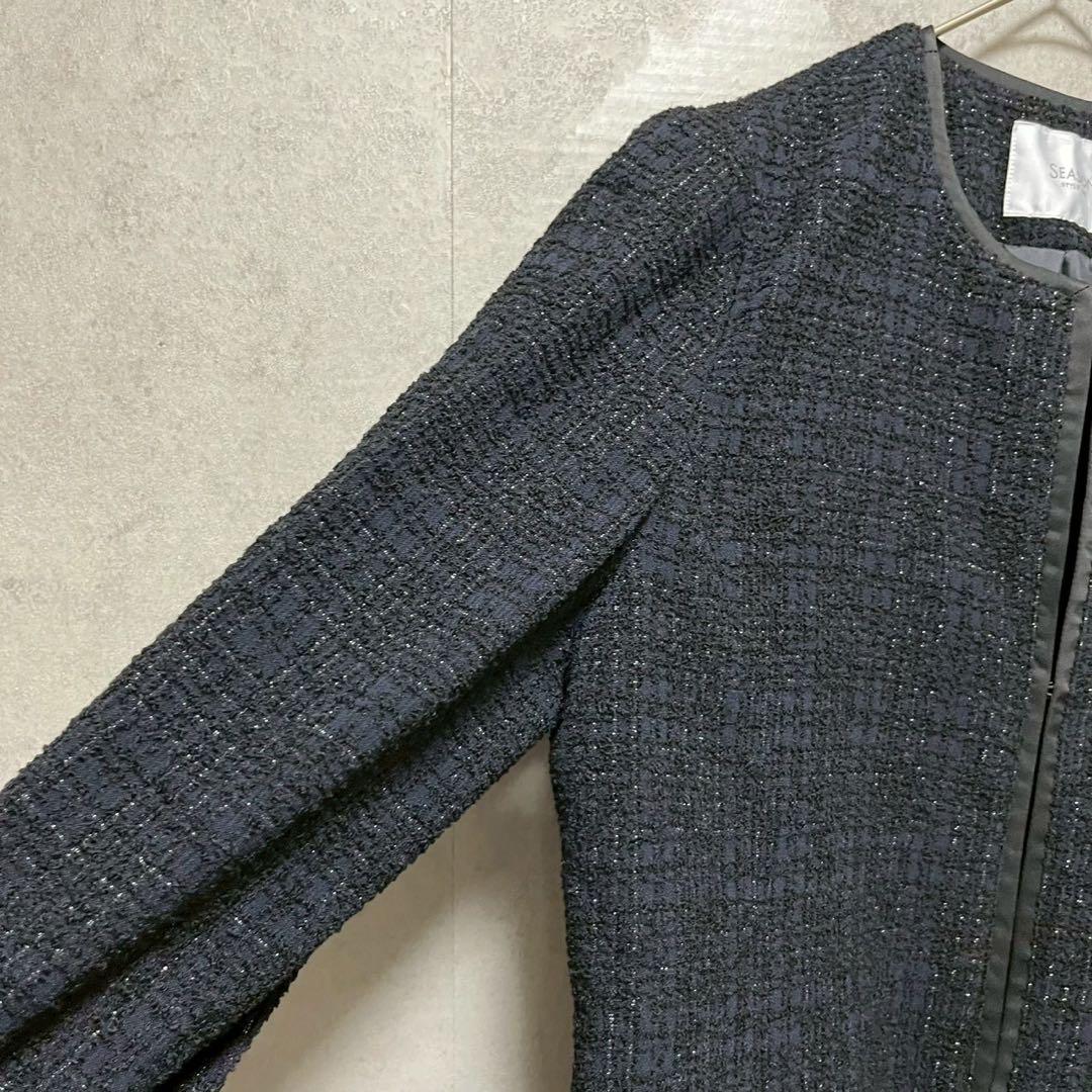 SEASON STYLE LAB ツイード　ロングジャケット　コート　M ラメ