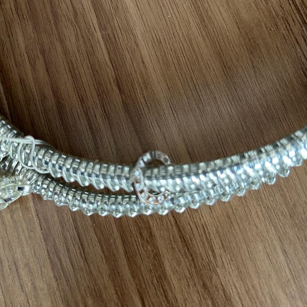 アンテプリマワイヤーバッグシルバー　ラウンド　チャーム付き