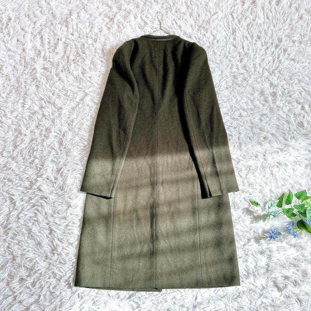 良品⁂ハイク⁂ロングチェスターコート　メルトン　ウール100% カーキ　M