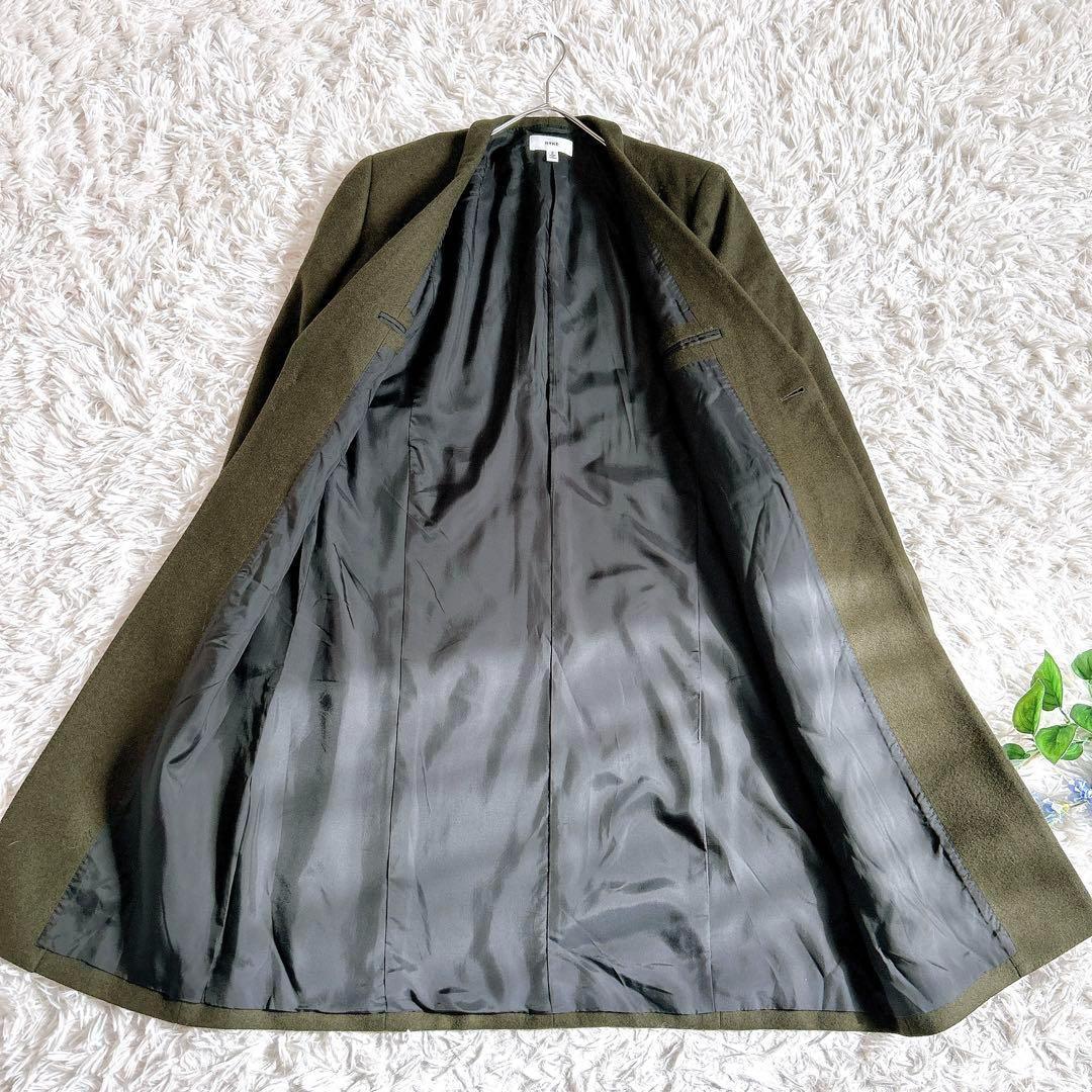 良品⁂ハイク⁂ロングチェスターコート　メルトン　ウール100% カーキ　M