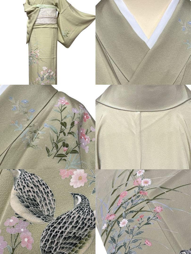 A58美品 夏用単衣訪問着 結婚式 お茶会 お宮参り 七五三 女性 母親　手縫い