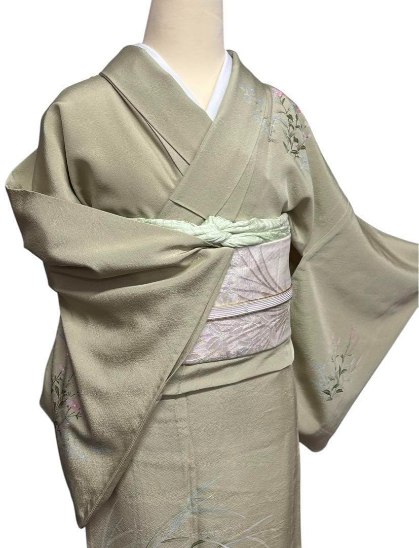 A58美品 夏用単衣訪問着 結婚式 お茶会 お宮参り 七五三 女性 母親　手縫い