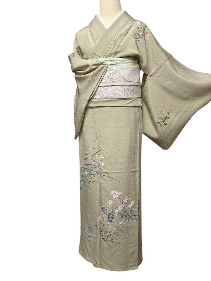 A58美品 夏用単衣訪問着 結婚式 お茶会 お宮参り 七五三 女性 母親　手縫い