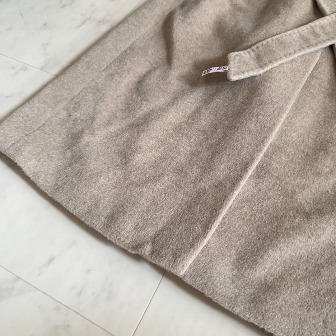 極美品★マックスマーラ アルパカシャギー ベルテッドコート スーパーロング 44