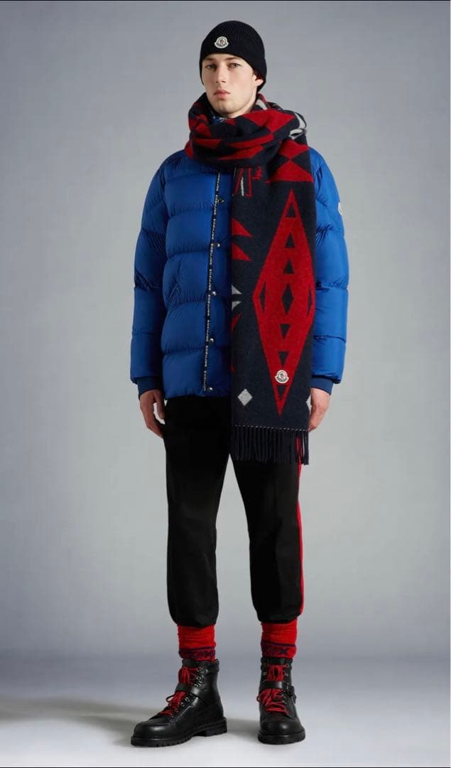 MONCLER/男女兼用/秋冬新作ロゴ付きウールマフラー☆紙袋・タグ付・正規品