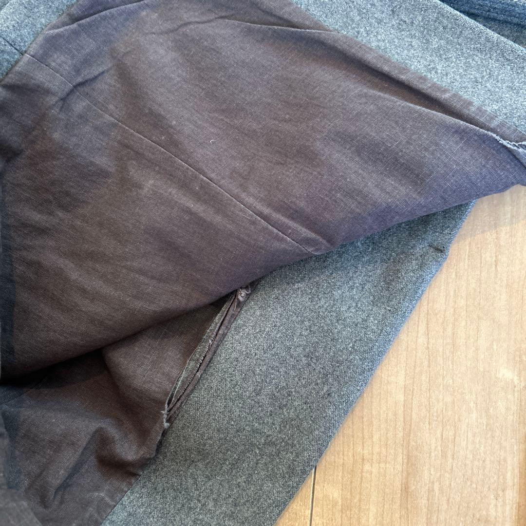 【定価6万円】グレー ウール混紡 シングルブレスト コート　肉厚生地　冬用