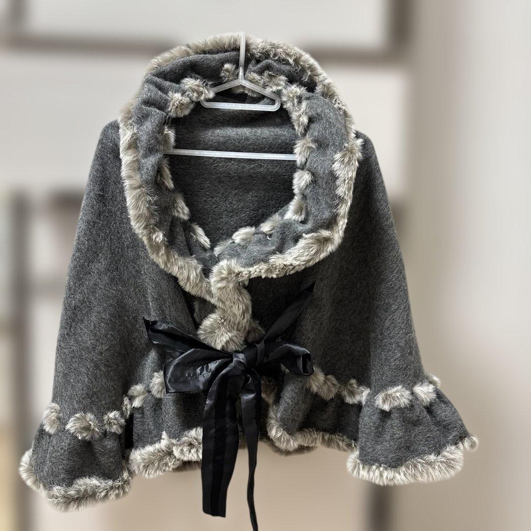 TO BE CHIC カシミヤラビットファーケープ