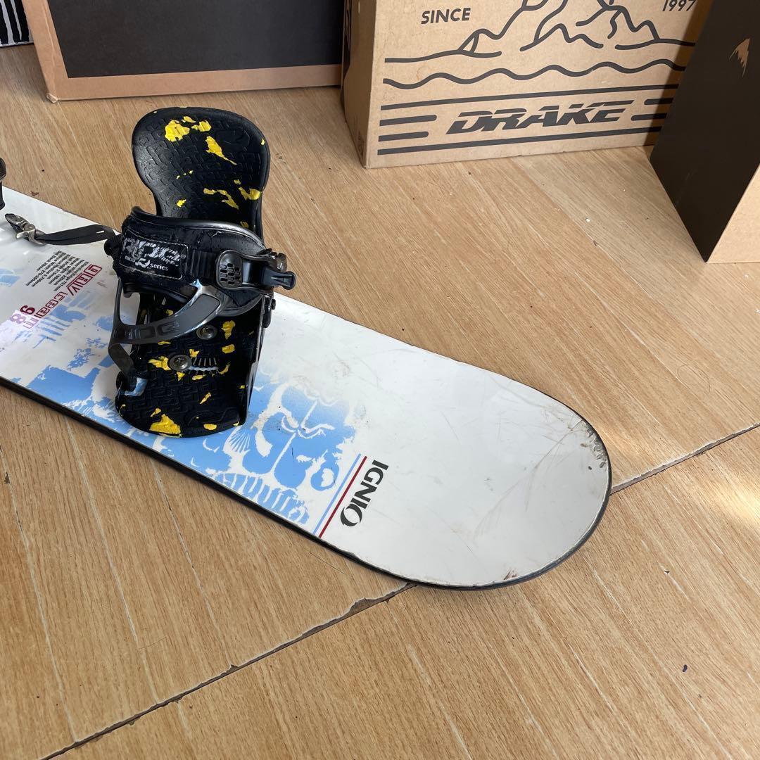 IGNIO×RIDE　キッズスノーボードセット98cm　ライドバイン付3点セット