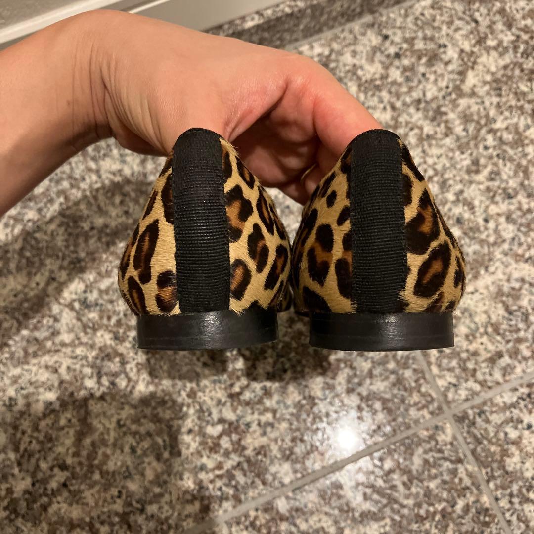 FABIO RUSCONI レオパートフラットシューズ　ハラコ　36