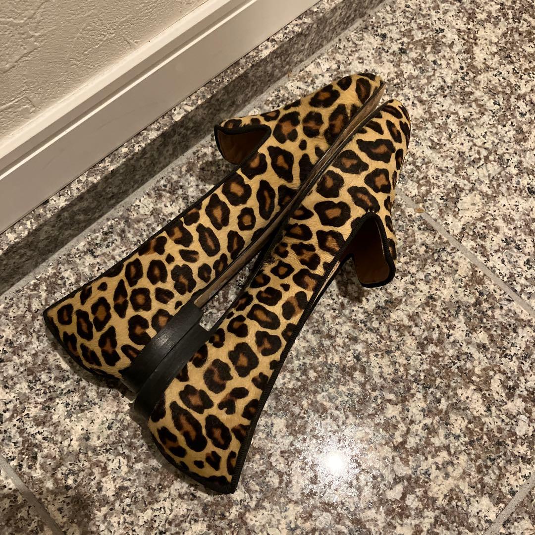 FABIO RUSCONI レオパートフラットシューズ　ハラコ　36