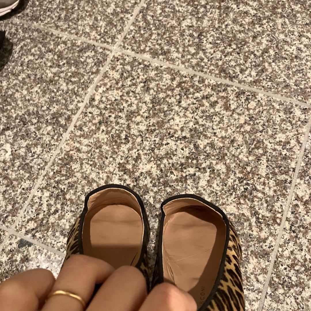 FABIO RUSCONI レオパートフラットシューズ　ハラコ　36