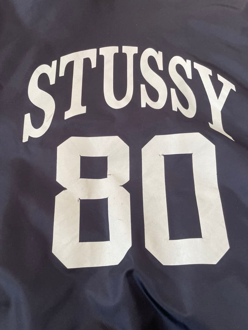 STUSSY スタジャン　ジャケット　バックプリント　ブラック　Ssize