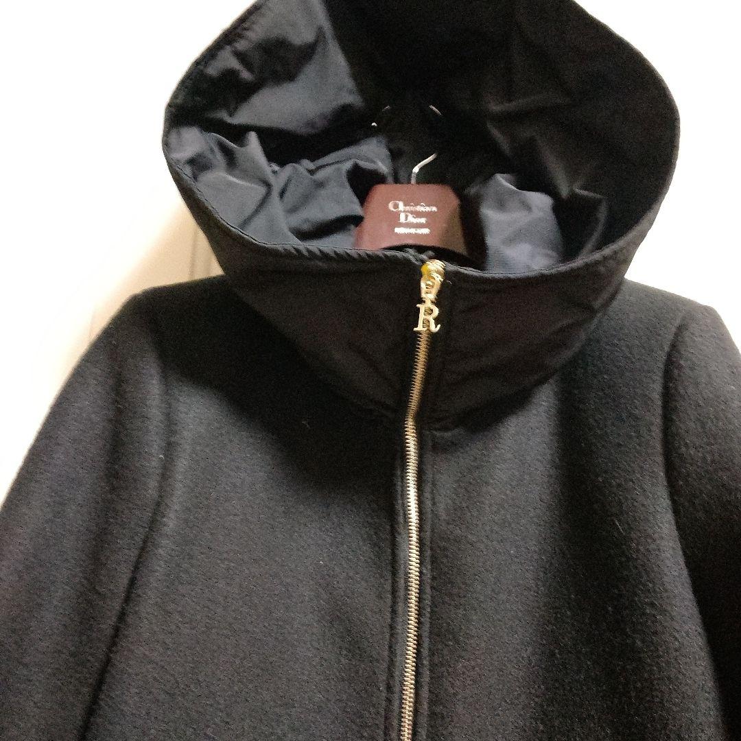 RINASCIMENTO ITALY 黒フード付きロングコート M(実寸L)