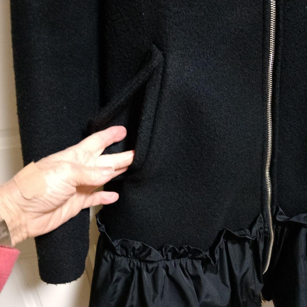 RINASCIMENTO ITALY 黒フード付きロングコート M(実寸L)