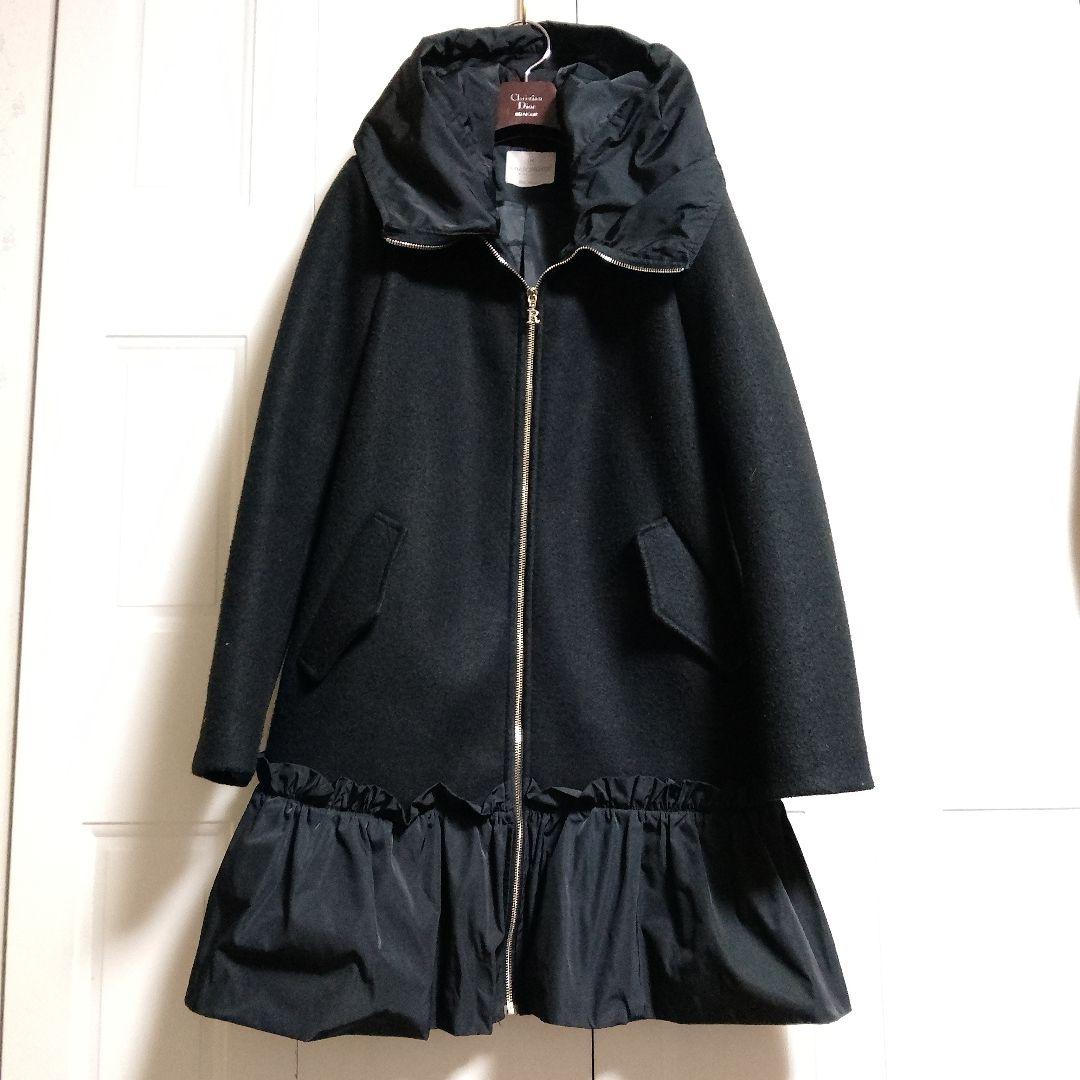 RINASCIMENTO ITALY 黒フード付きロングコート M(実寸L)