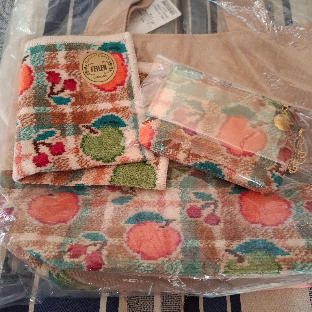 【フェイラーラブラリー♥️新品♥️】 トートバッグ、ハンカチ、ポーチの３点セット