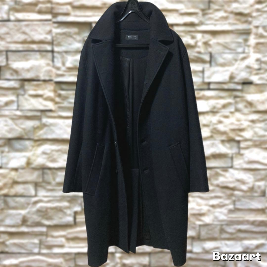 未使用級 超美品 バーニーズニューヨーク チェスターコート ビジネスコート 黒