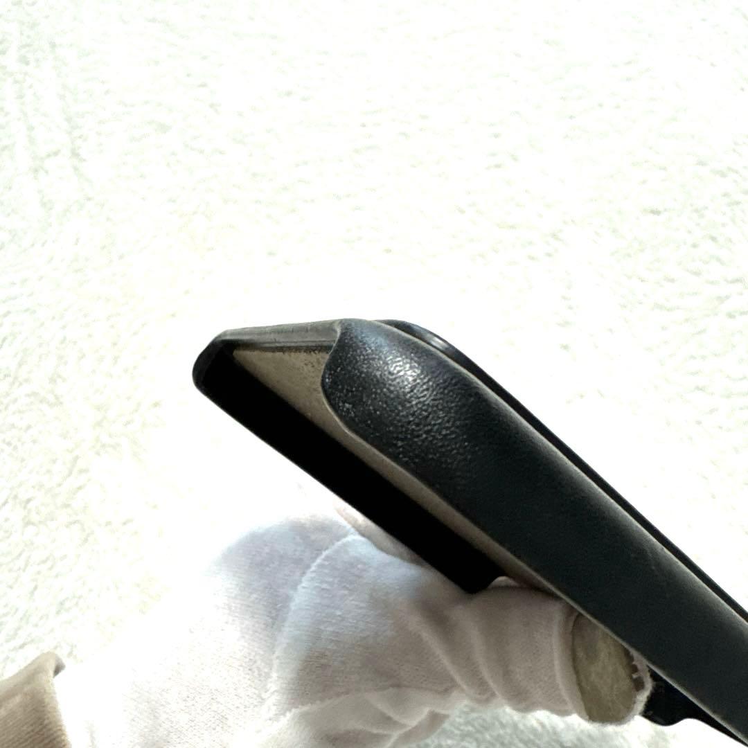 極美品 フェンディ iPhone14ケース 本革 シルバー金具 リボン ブラック