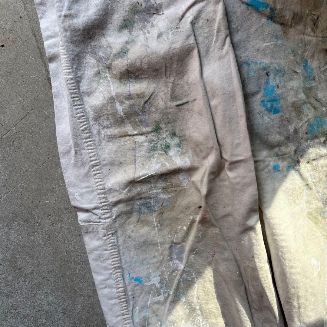 90s USA製 Stan Ray グランジ ペンキ ペインターパンツ/ホワイト