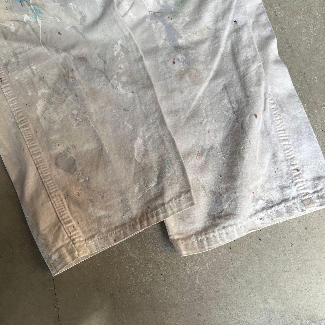 90s USA製 Stan Ray グランジ ペンキ ペインターパンツ/ホワイト