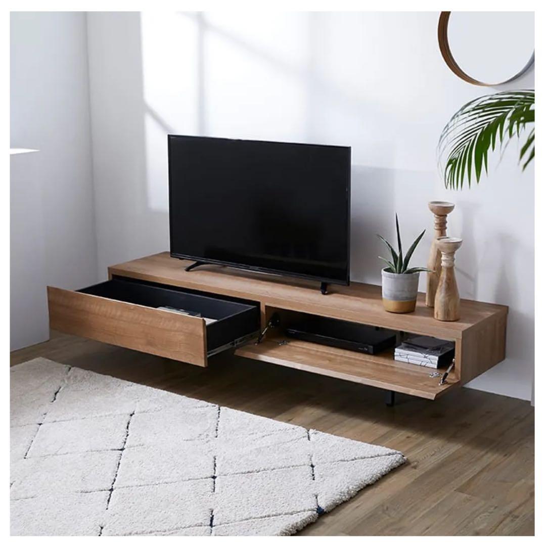 【引越し処分】LOWYA テレビボード 幅180 日本製 木目調 収納付