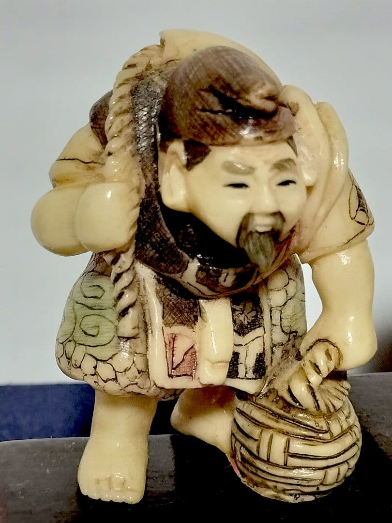 七福神の根付　箱入　飾り台付き