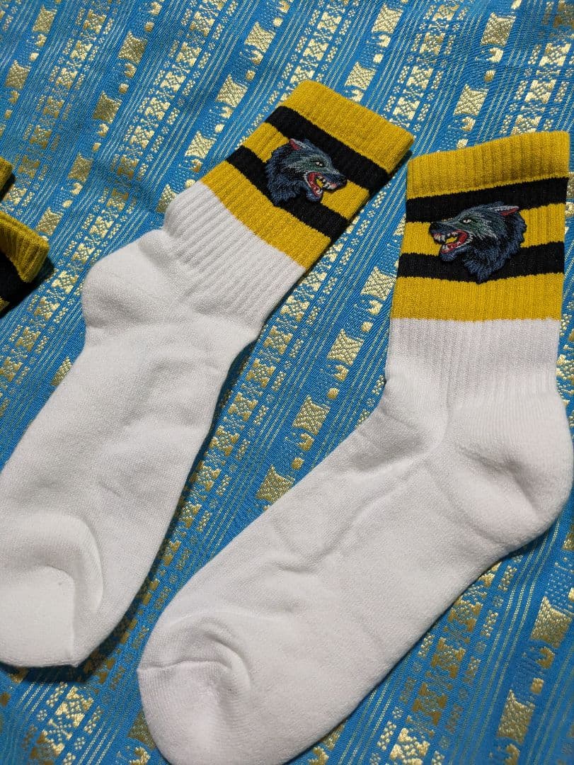 専用　キャッシー様　　 GUCCI ソックス グッチ　ウルフ　黒　白　２足セット