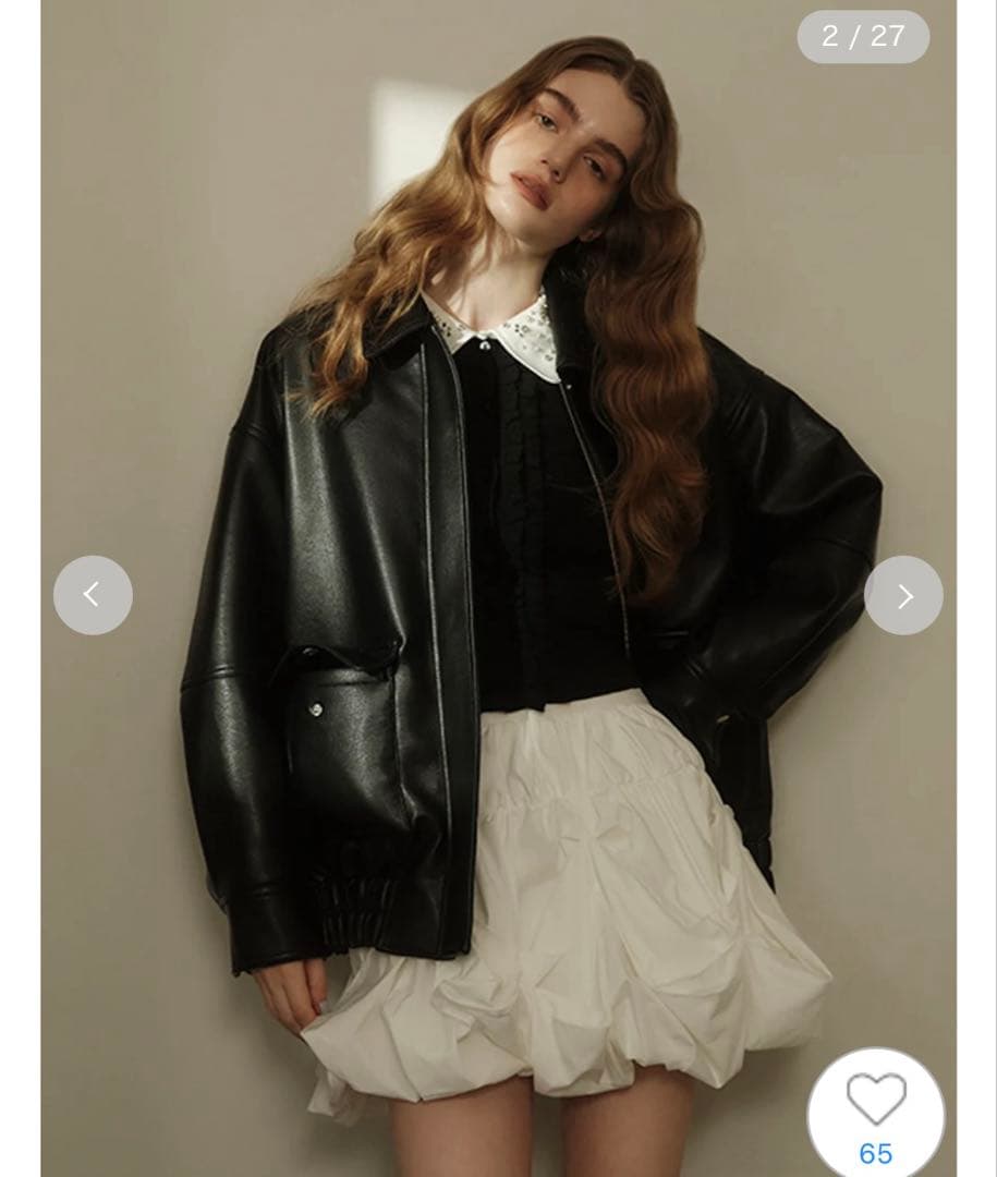 スナイデル　マルチファブリックボアカラーブルゾン　ブラック