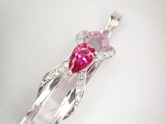 美品 Pt900 クンツァイト12.71ct ピンクトルマリン ペンダントトップ