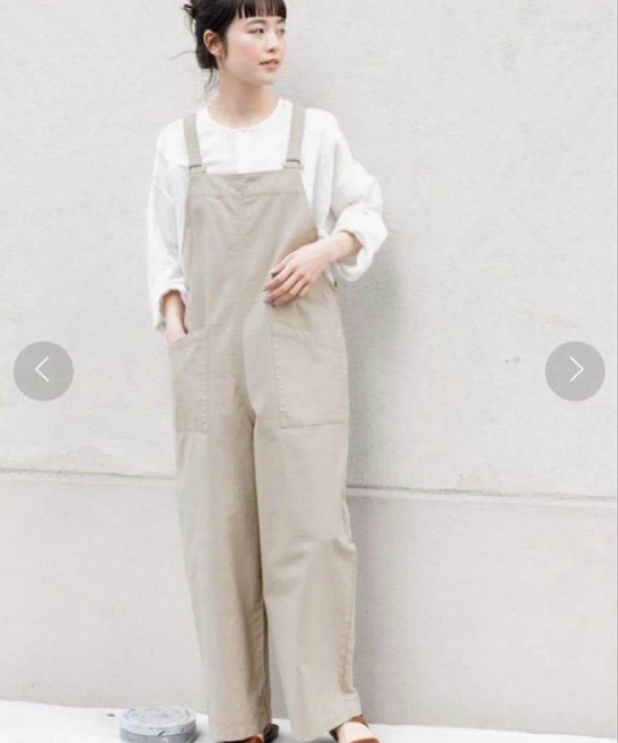 専用 美品 かぐれ コットンサロペット グレージュ