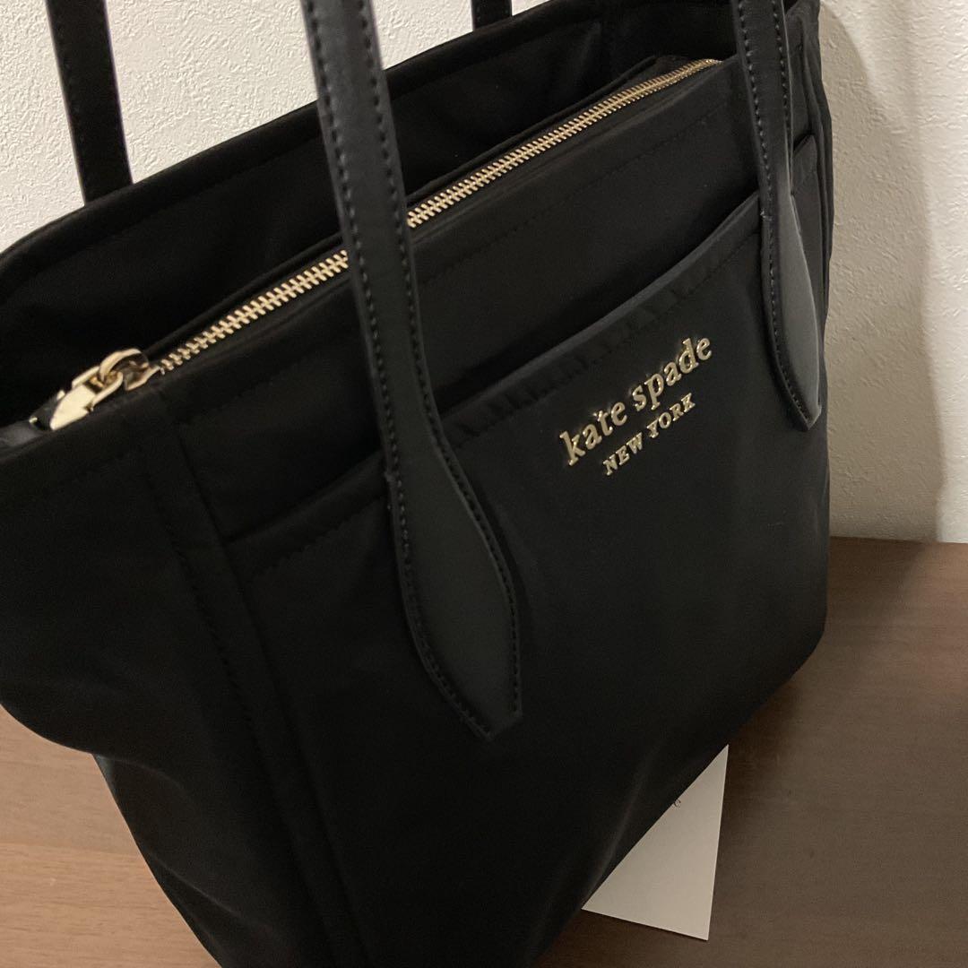 ☆開店セール☆ 新品未使用 美品 ケイトスペード レザー×ナイロン ロゴトート④