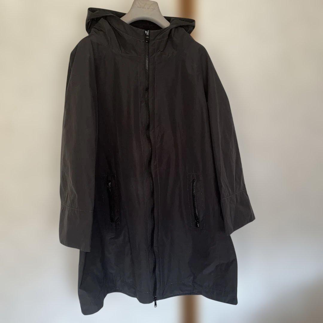 ダークグレー ロング丈 フルジッパーコート