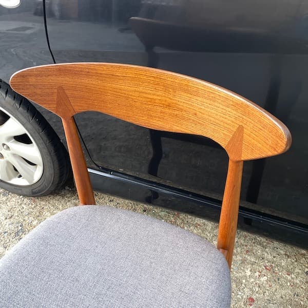 北欧ビンテージ家具　ダイニングチェア　天然木　ファブリック　A