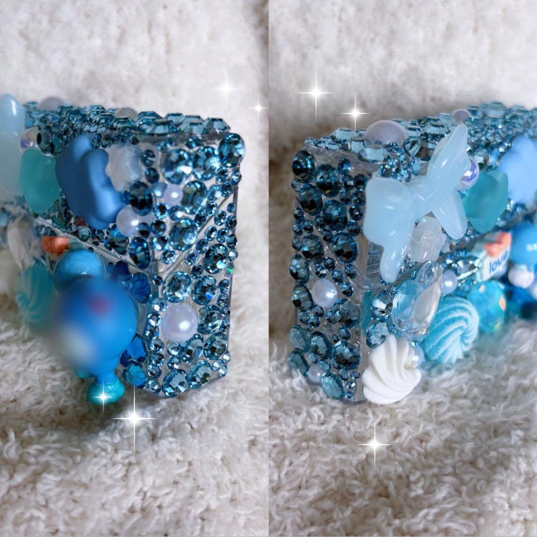 アイコスケースセットイルマワンヒートスティックケース　デコケース ブルー